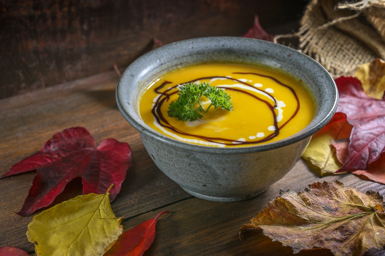 Kürbiscremesuppe mit Kokosmilch